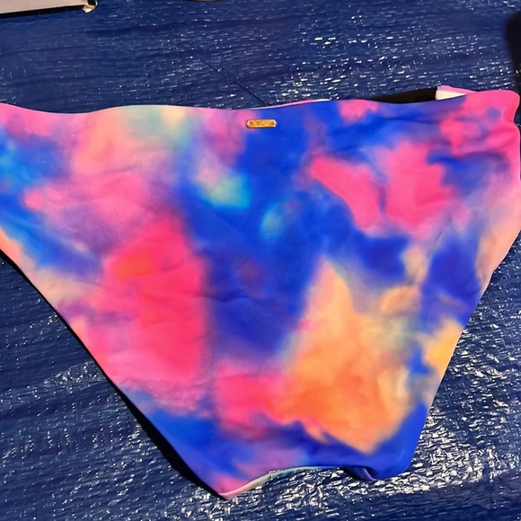 PINK tie dye bandeau bikini set - Picture 3 of 6